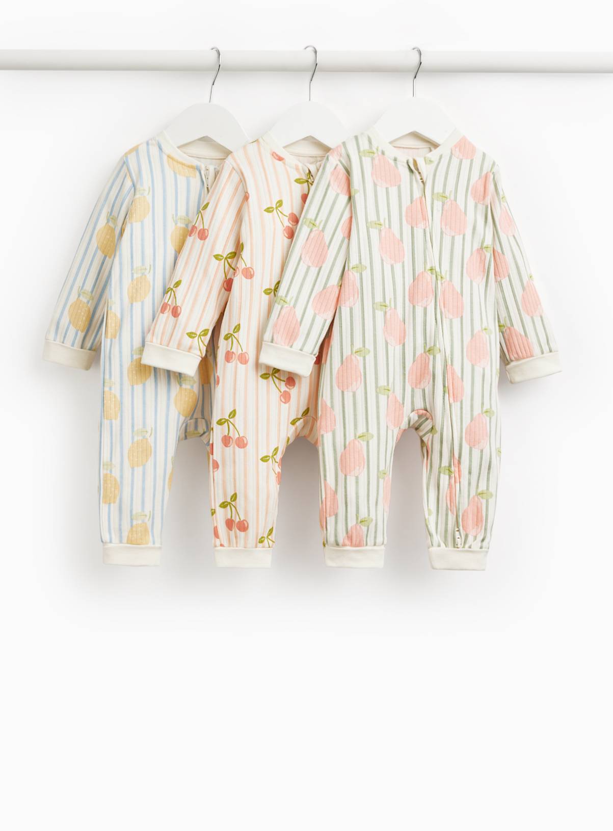 Fruit Print Sleepsuits 3 Pack 18-24 months - Image 1